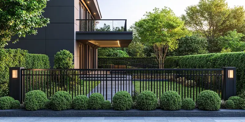 Moderne Metallzäune aus Polen